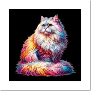 Cat Rainbow pop art Posters and Art